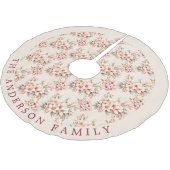  Roze Bloemen Kerstboom Rok (Gekanteld)