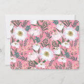 Roze Bloemen Ketel Citroen Tea Party Meisje Verjaa Kaart (Achterkant)