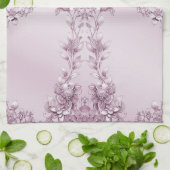 Roze Bloemen Keuken Handdoeken (Gevouwen)