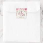 Roze Bloemen Keuken Thee Dank u Sticker Favors (Tas)