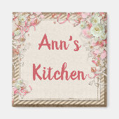 Roze Bloemen Keukenmagneet Magneet (Voorkant)