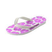 Roze Bloemen Kinder Teenslippers (Schuin)