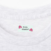 Roze Bloemen Kinderen Naam Kleding School Labels (Aangebracht)