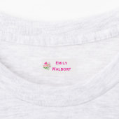 Roze Bloemen Kinderen Naam Kleding School Labels (Aangebracht)