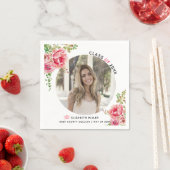 Roze bloemen Klasse 2022 Foto van afstuderen Servet (Insitu)