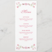 Roze Bloemen Klassiek Menu (Voorkant)