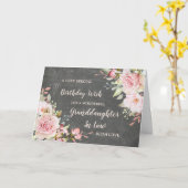 Roze bloemen kleindochter in de wet Verjaardag Kaart (Gele Bloem)