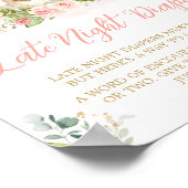 Roze Bloemen Kleine Konijntje Late Night Luiers Poster (Hoek)