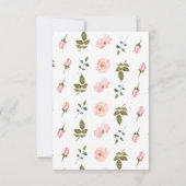 Roze Bloemen Kleine Miss 1e Verjaardag Bedankkaart (Achterkant)