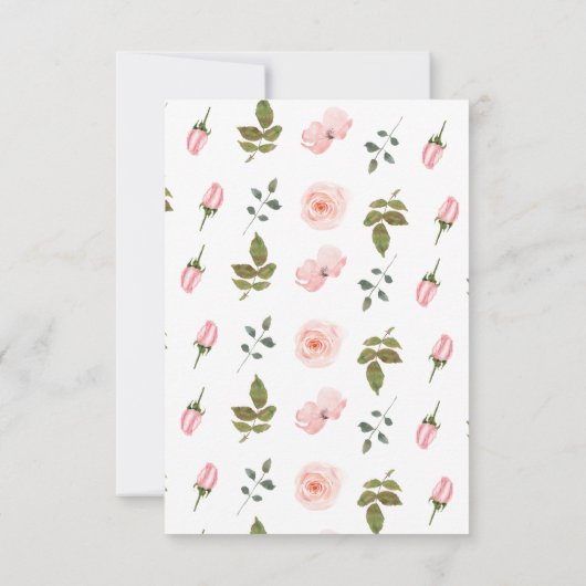 Roze Bloemen Kleine Miss 1e Verjaardag Bedankkaart (Achterkant)