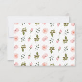 Roze Bloemen Kleine Miss 1e Verjaardag Bedankkaart (Achterkant)