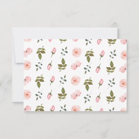 Roze Bloemen Kleine Miss 1e Verjaardag Bedankkaart (Achterkant)