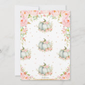 Roze Bloemen Kleine Pompoen1st Eerste Verjaardag Kaart (Achterkant)