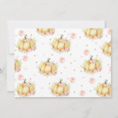 Roze Bloemen Kleine Pompoen 1e Verjaardag Bedankkaart (Achterkant)