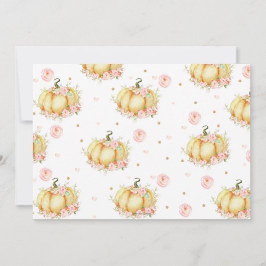 Roze Bloemen Kleine Pompoen 1e Verjaardag Bedankkaart (Achterkant)