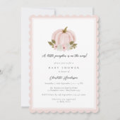 Roze Bloemen Kleine Pompoen Baby shower Kaart (Voorkant)