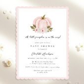 Roze Bloemen Kleine Pompoen Baby shower Kaart