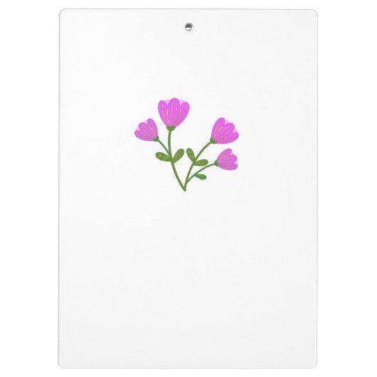 Roze Bloemen Klembord (Achterkant)