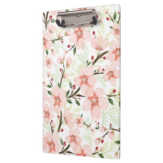 Roze bloemen klembord (Links)