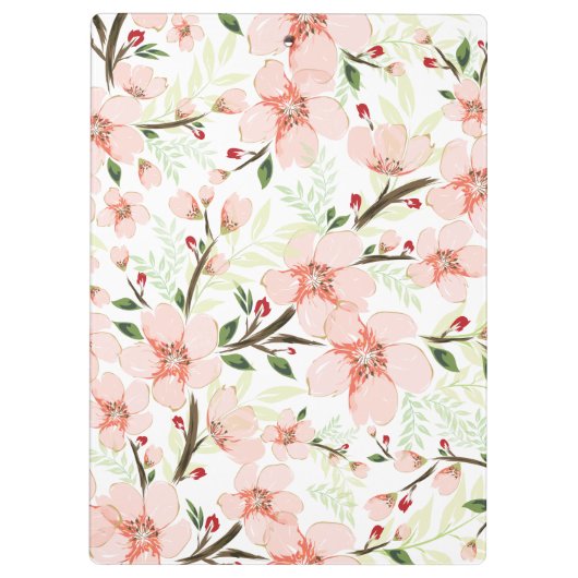 Roze bloemen klembord (Achterkant)