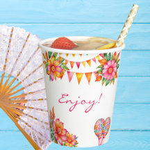 Roze Bloemen Kleurrijke Fiesta Baby shower