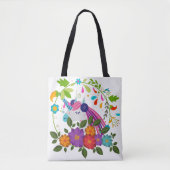  roze bloemen klinken unicorn kerstmis tote bag (Voorkant)
