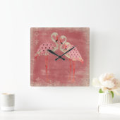  roze bloemen klok (Huis)