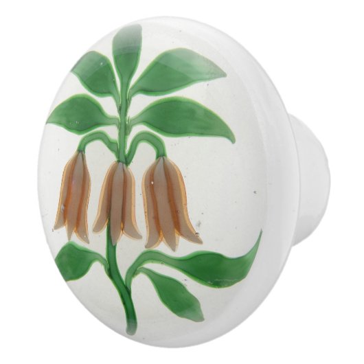 Roze Bloemen Klokvorm Elegant Victoriaans Keramische Knop (Rechts)