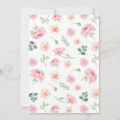 Roze Bloemen Koala Meisje Verjaardag Uitnodiging (Achterkant)