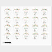 Roze Bloemen Koe Meisje Baby shower Ronde Sticker (Vel)