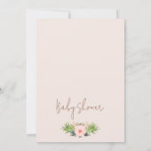 Roze Bloemen Koe Print Kleine Cowgirl baby shower Kaart (Achterkant)