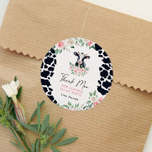 Roze Bloemen Koe Verjaardagsfeest