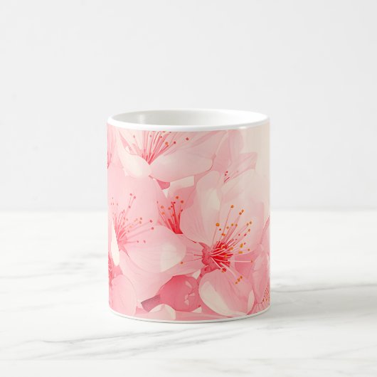 Roze Bloemen Koffie Mok – Cherry Blossom Cup (Center)