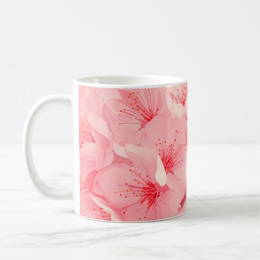 Roze Bloemen Koffie Mok – Cherry Blossom Cup (Links)