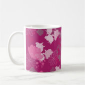 roze bloemen koffiemok (Links)