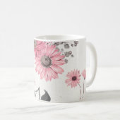  roze bloemen koffiemok (Voorkant rechts)