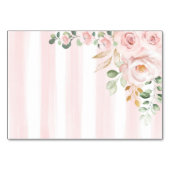 Roze Bloemen Konijn Baby Meisje Tafelnummer (Achterkant)