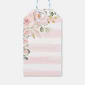 Roze Bloemen Konijn Baby shower Gift Label Cadeaulabel (Achterkant)