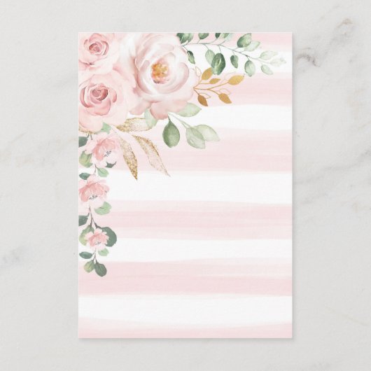 Roze Bloemen Konijnenkonijn Boeken voor Baby Meisj Informatiekaartje (Achterkant)