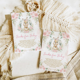 Roze Bloemen Konijnenkonijn Boeken voor Baby Meisj Informatiekaartje