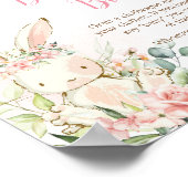 Roze Bloemen Konijntje Baby Zeg geen Baby Poster (Hoek)