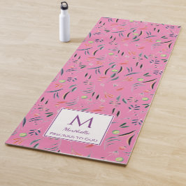Roze Bloemen KOSTBAAR VOOR GOD Gepersonaliseerd Mo Yogamat