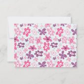 Roze bloemen kotterij Whimsical Weddenschap RSVP (Achterkant)