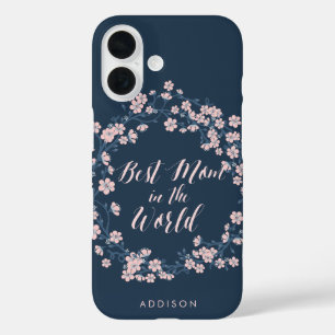 Roze Bloemen Krans iPhone Case voor Beste Mam