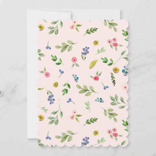 Roze Bloemen Krans Pioen Verjaardag Dank u Kaarten (Achterkant)