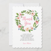 Roze Bloemen Krans Pioen Verjaardag Dank u Kaarten (Voorkant)