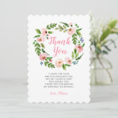 Roze Bloemen Krans Pioen Verjaardag Dank u Kaarten (Staand voorkant)