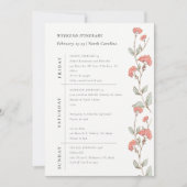 Roze Bloemen Krans Weekend Verjaardagsprogramma Kaart (Voorkant)