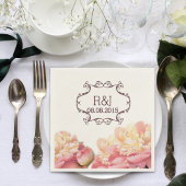 Roze  Bloemen Kroonluchter Spring Wedding Servet