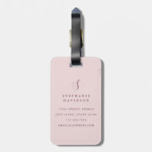 Roze Bloemen Kruis Bagage Label (Achterkant verticaal)
